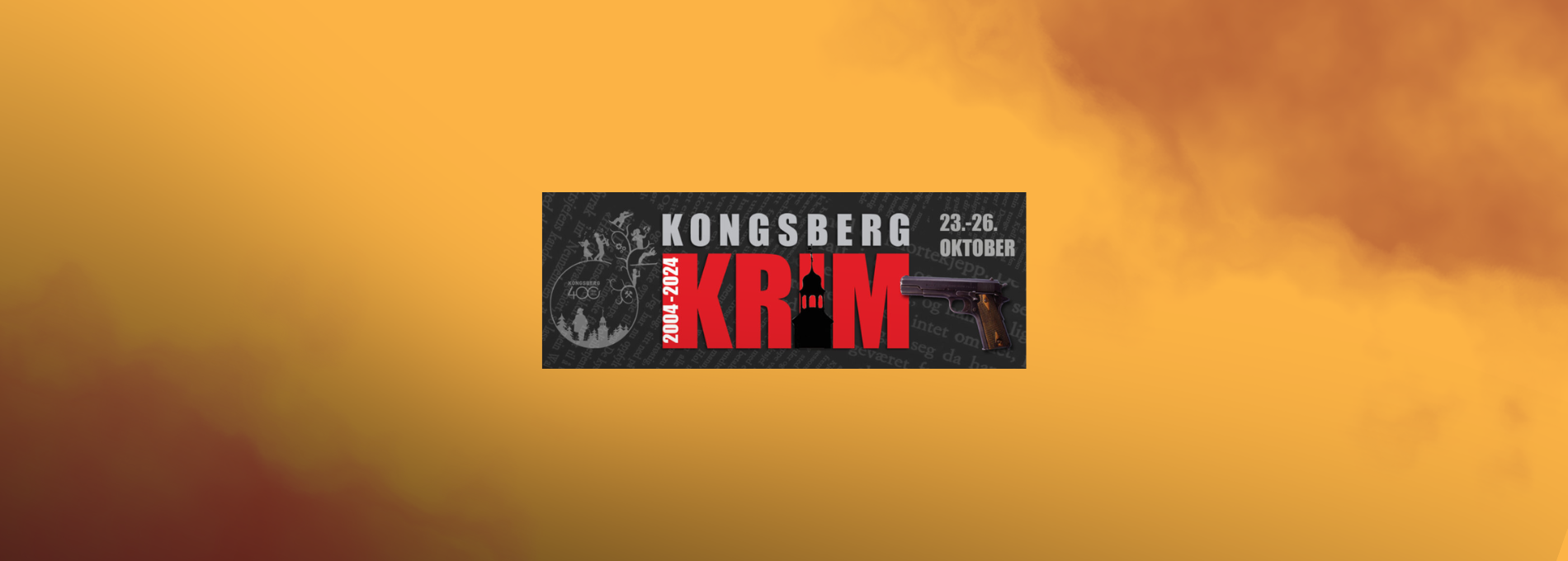 logoen til kongsberg krim. mørk skygge i bakgrunnen