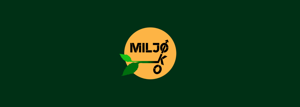 grønn bakgrunn, miljøkologoen i midten