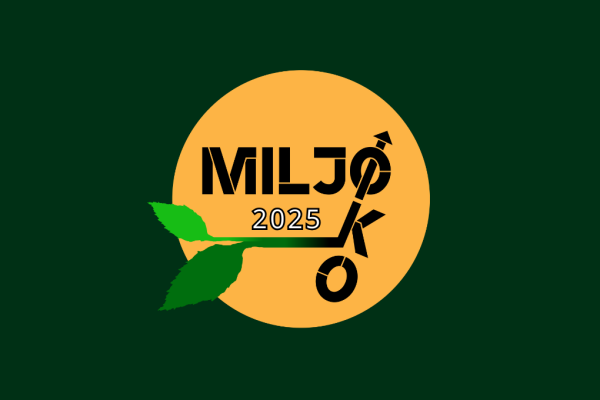 grønn bakgrunn, miljøkologoen i midten